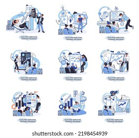 Programa de capacitación de empleados cualificados. Metáfora del curso de actualización. Ayuda en el desarrollo profesional. Aprender para el desarrollo y crecimiento de software. Reunión de análisis de vida del proyecto del equipo de gestión de proyectos ágil