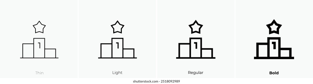 qualified icon. Thin, Light Regular And Bold style design isolated on white background