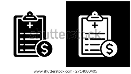 Qualified Medical Expense Icon Set In White And Black Background