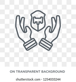 qualified protection icon. Trendy flat vector qualified protection icon on transparent background from law and justice collection. High quality filled qualified protection symbol use for web and