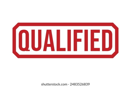 Qualified red rubber stamp vector design.