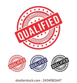 Qualified Rubber stamp Design vector, illustration