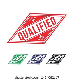 Qualified Rubber stamp Design vector, illustration