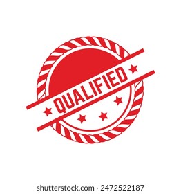 qualified Rubber stamp design. VECTOR ILLUSTRATION.