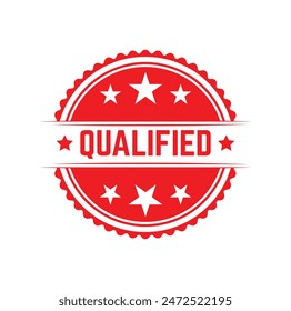 qualified Rubber stamp design. VECTOR ILLUSTRATION.