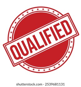 QUALIFIED Rubber stamp design Vector 