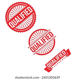 QUALIFIED Rubber stamp design Vector 