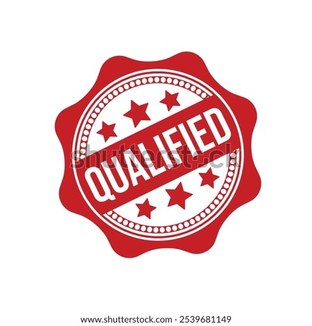QUALIFIED Rubber stamp design Vector 