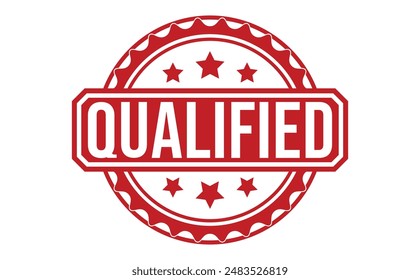 Qualified rubber stamp on white background. Qualified Stamp.