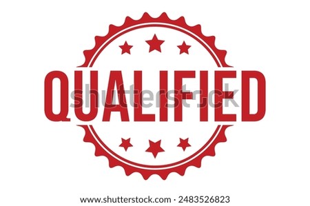 Qualified rubber stamp on white background. Qualified Stamp.
