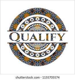 Qualify arabic emblem. Arabesque decoration.