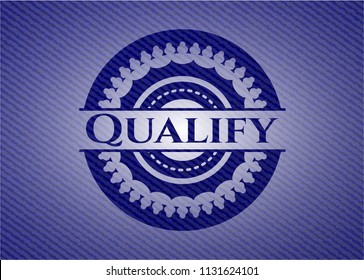 Qualify emblem with denim high quality background