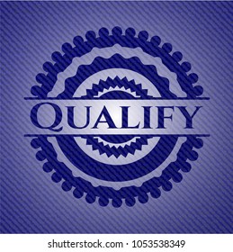 Qualify emblem with jean high quality background