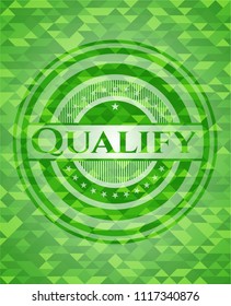 Qualify green mosaic emblem