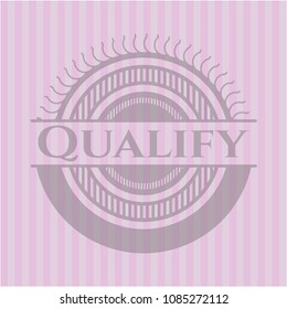  Qualify pink emblem