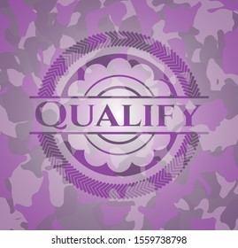 Qualify pink and purple on camouflaged texture. Vector Illustration. Detailed.