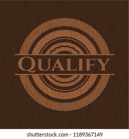 Qualify realistic wooden emblem