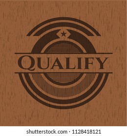 Qualify retro style wooden emblem