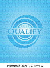 Qualify water representation style badge. Vector Illustration. Detailed.