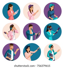 Qualitative Isometry, a set of 3D avatars of men and women of different types and characters, with emotional gestures, create your own image.