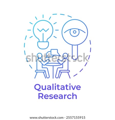 Qualitative research blue gradient concept icon. Data collecting. Interview, communication. Round shape line illustration. Abstract idea. Graphic design. Easy to use in infographic, presentation