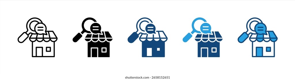 Qualitative Research icon set multiple style collection