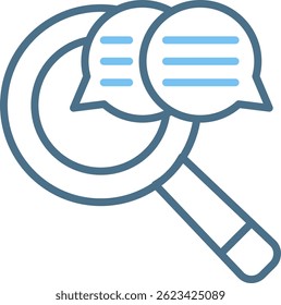 Qualitative Research Line Two Colour Icon