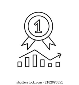 Quality, 1st concept line icon. Simple element illustration. Quality, 1st concept outline symbol design from business set. Can be used for web and mobile on white background