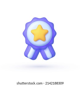 Calidad 3d, gran diseño para cualquier propósito. Tarjeta de logotipo certificada. Ilustración vectorial simple. Calidad premium. Icono de negocio. Fondo vectorial. Logo, etiqueta.