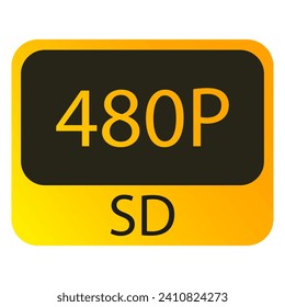 Quality 480P SD line icon. Resolution, image, camera, display, photo, matrix. Vector icon for business and advertising