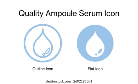 Quality Ampoule Serum Icon Set for Cosmetic and Skincare Product in Vector Art