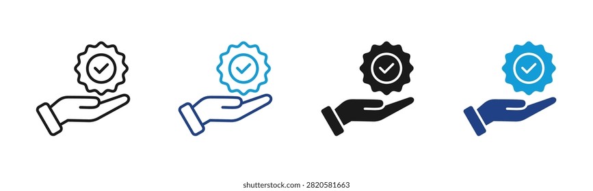 Quality Approval Web icon with multiple style collection