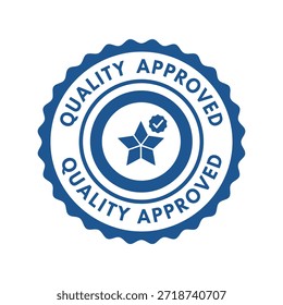 Crachá aprovado de qualidade, selo de certificação, ícone de confiança Vetor