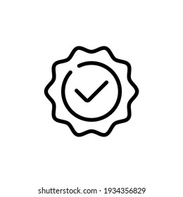 Quality or approved medal with tick and hand like. Guaranty certificate medal with approved check