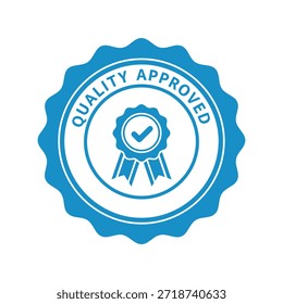 selo aprovado de qualidade, ícone de certificação, símbolo de confiança Vetor