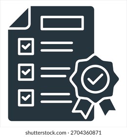Quality Assessment Glyph Icon Vector Illustration