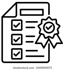 Quality Assessment icon line vector illustration