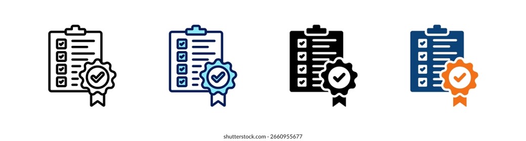 Qualitätssicherung Alles in einem Symbol Multi Styles Vektor Set