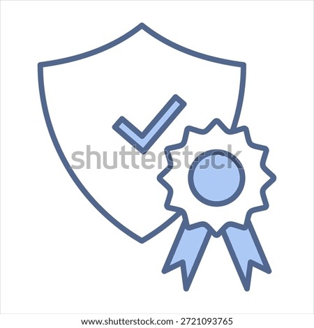 Quality Assurance Blue Icon Vector Illustration