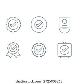 Certificação de garantia de qualidade e coleção de crachás confiáveis