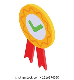 Quality assurance emblem icon. Isometric of quality assurance emblem vector icon for web design isolated on white background