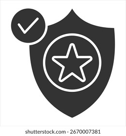 Ilustração do Ícone do Vetor de Glifos do Quality Assurance