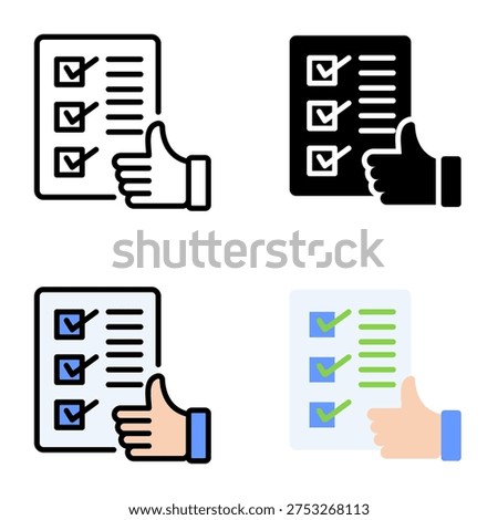 Quality assurance icon collection of various styles for design branding, print and digital media