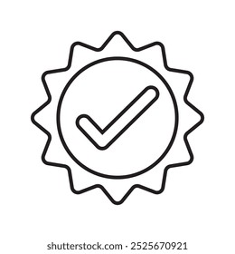 Diseño gráfico aislado del Vector del contorno del icono de la garantía de calidad