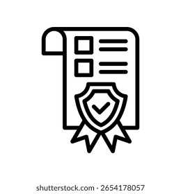 Ilustración vectorial de esquema de icono de garantía de calidad