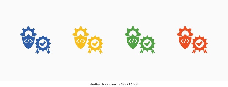 Quality Assurance Icon Set Color Multiple Style Collection