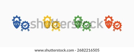 Quality Assurance Icon Set Color Multiple Style Collection