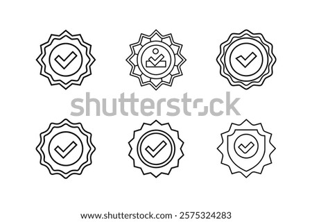 quality assurance icon vector line art illustration