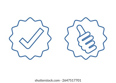 Quality assurance mark. Vector linear icon isolated on white background.