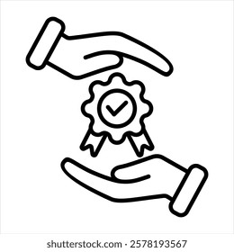 Quality Assurance Outline Icon Vector Illustration